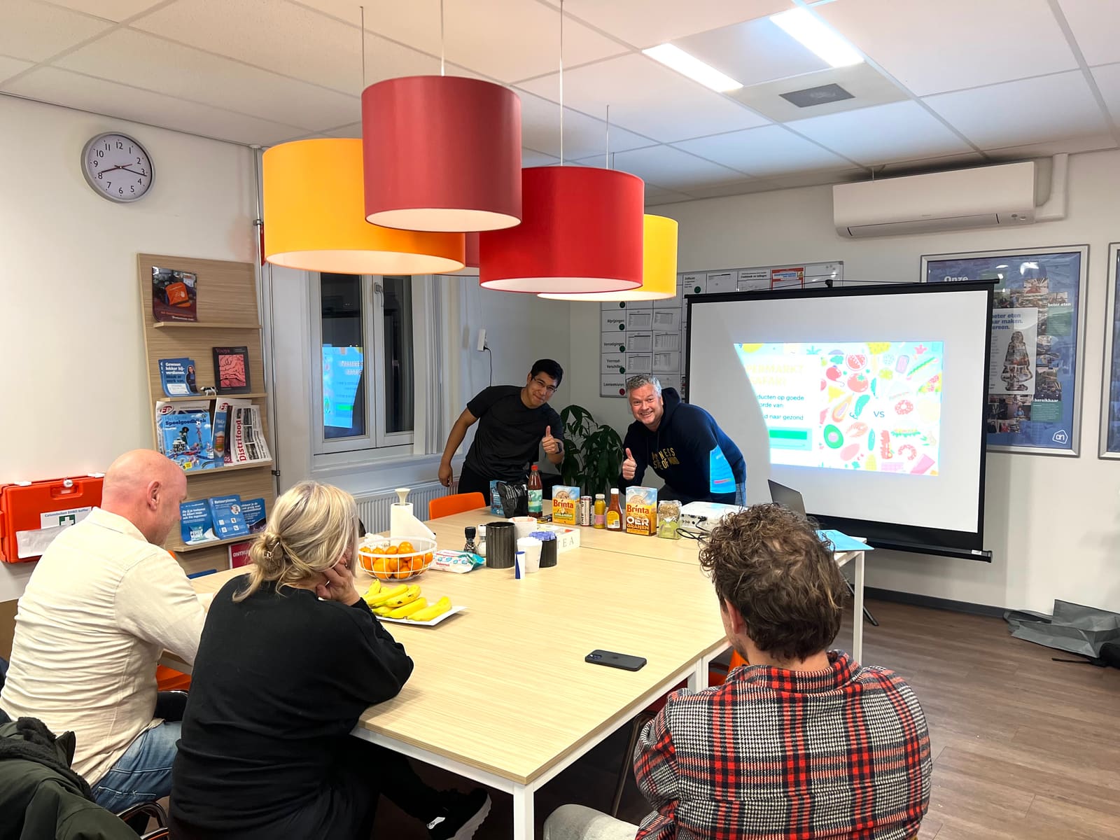Lunchsessie over gezonde keuzes met een team